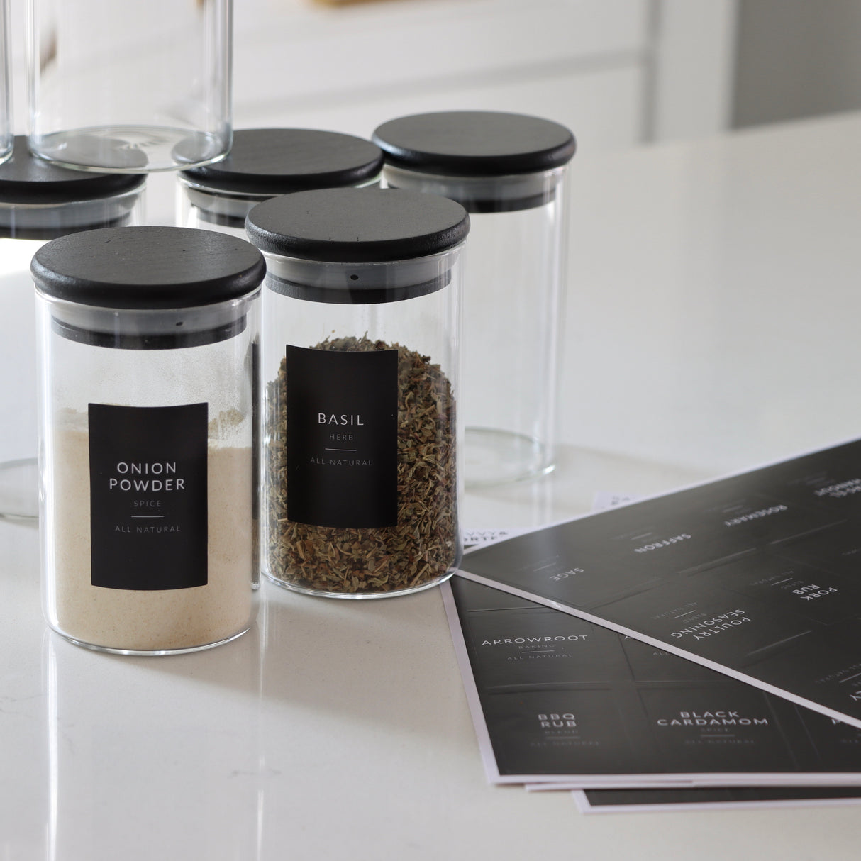 Black Minimalist Spice - 162 Labels - Holistic Habitat 