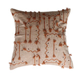 Preya Rust Tassel Embroidered Pillow Cover - 18 Inch - Holistic Habitat 