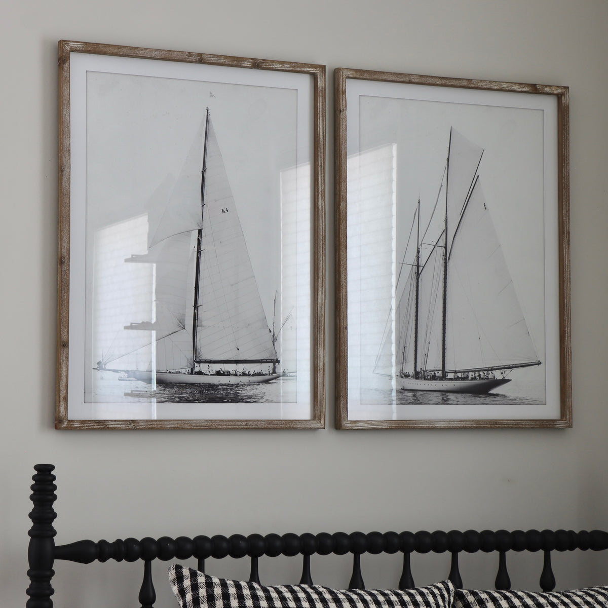Sail On - Framed Sailboat Prints Under Glass - Set of 2 - Holistic Habitat 