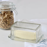 Fluted Glass Butter Dish - Holistic Habitat 