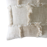 Rebellious Edge Woven Cotton Frayed Patchwork Pillow 18 Inch - Holistic Habitat 