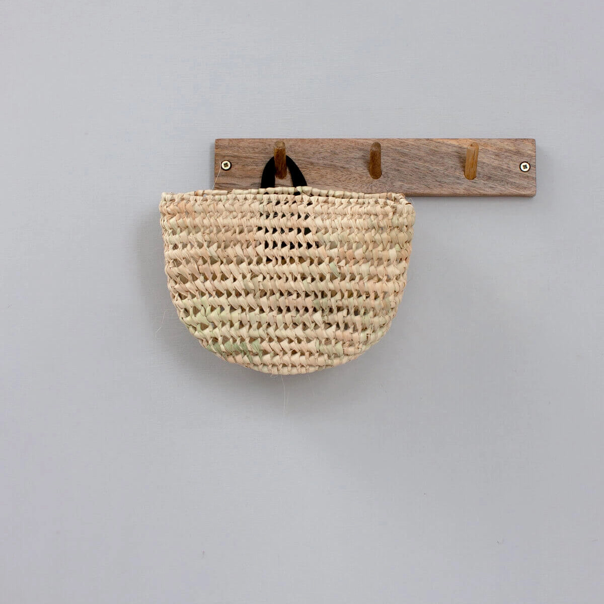 Handwoven Mini Wall Baskets with Leather Loop - Set of 3 - Holistic Habitat 