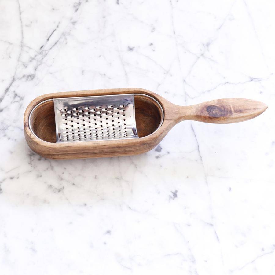 Minimalist Acacia and Stainless Grater - Holistic Habitat 