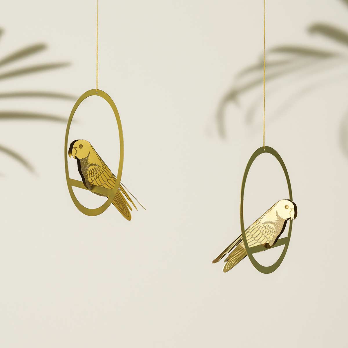 Bird on a Swing Brass Hanging Mobile - Holistic Habitat 