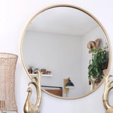 Minimalist Large Brass Finish Round Mirror - Holistic Habitat 