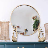 Minimalist Large Brass Finish Round Mirror - Holistic Habitat 