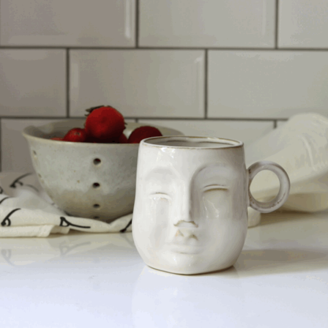 Perfectly Imperfect Stoneware Face Mug - Holistic Habitat 