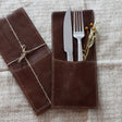 Cognac Leather Cutlery Sleeves - Set of 4 - Holistic Habitat 