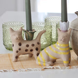 Cat Lady Hand Painted Cat Taper Holders - Set of 2 - Holistic Habitat 