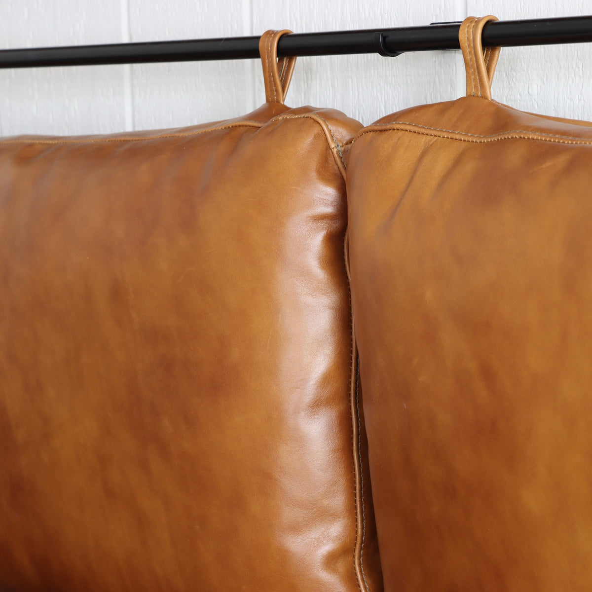 The Rachael Leather Headboard Cushion Set - Dark Amber - Holistic Habitat 