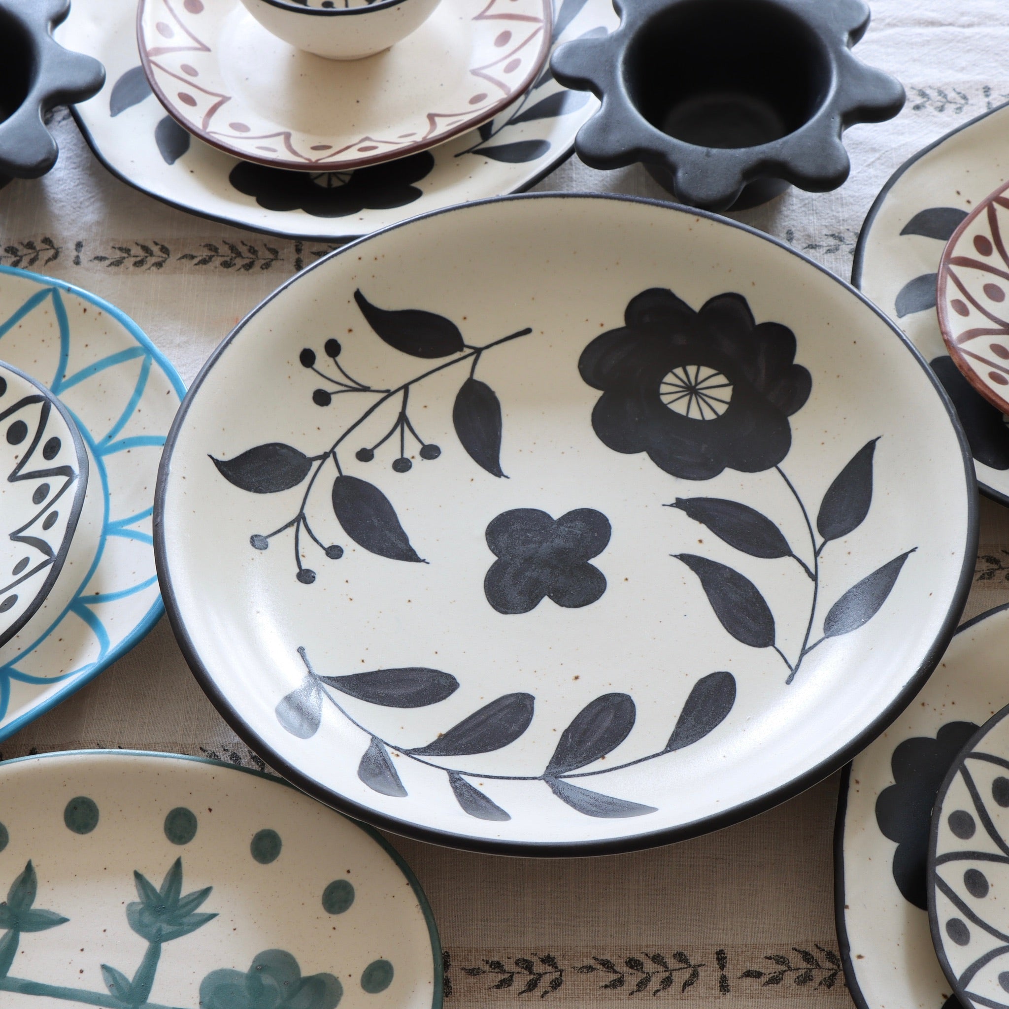 Hollyhocks Handmade Hand Painted Porcelain Trinket Dish By Suzie McDaniel  Ceramics