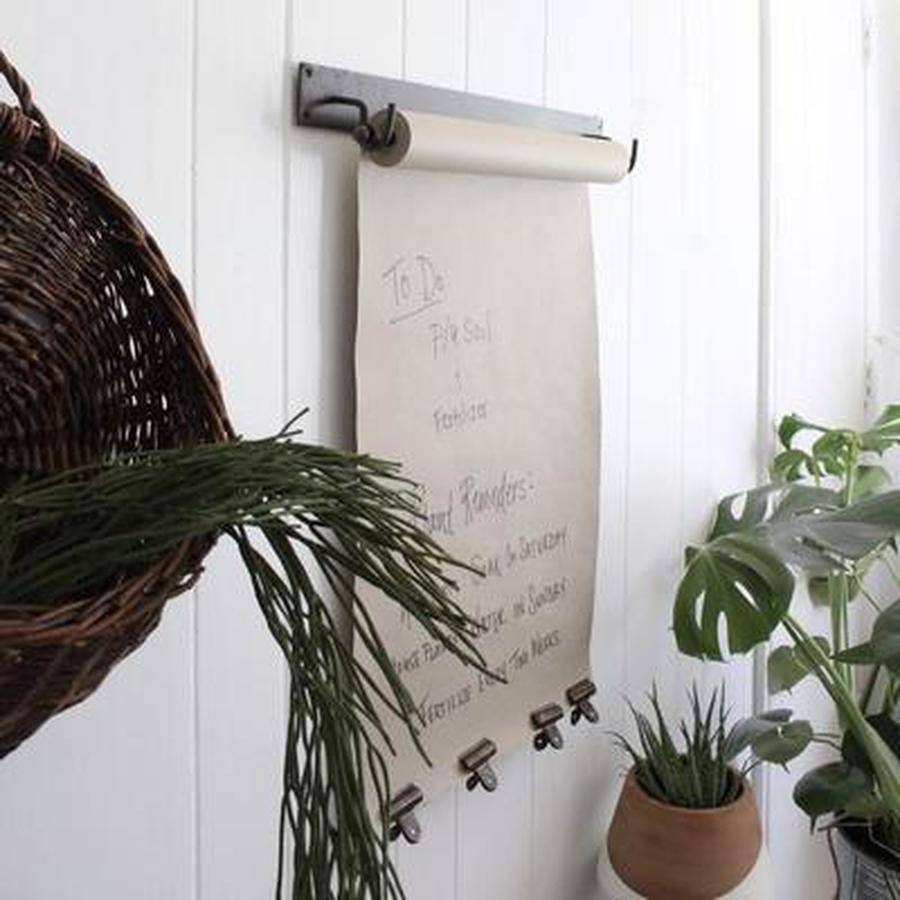 Industrial Wall Hanging Note Roll with Clips - Holistic Habitat 