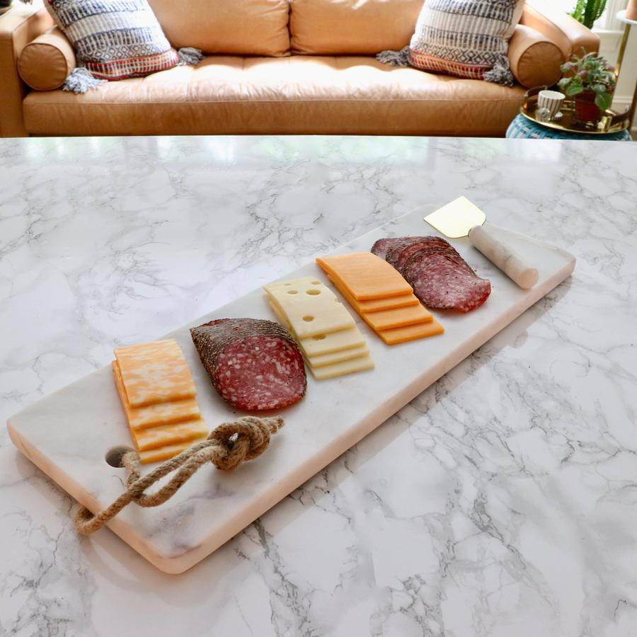 White Marble Cutting Board Charcuterie Platter