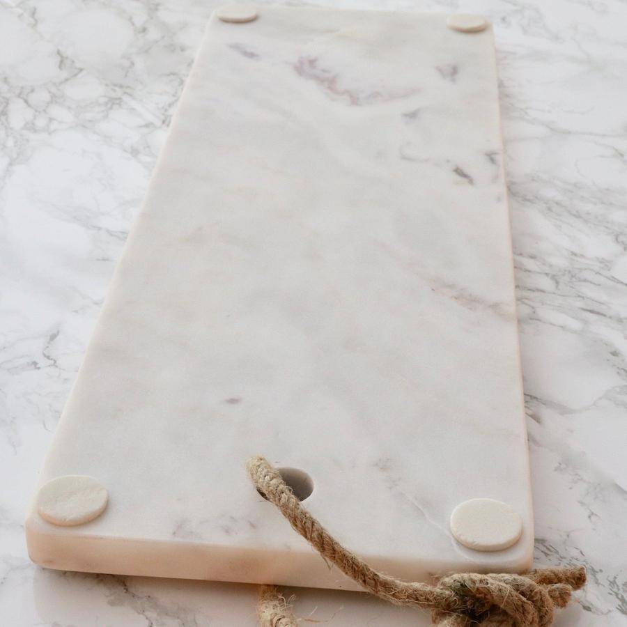 White Marble Cutting Board Charcuterie Platter - Holistic Habitat 