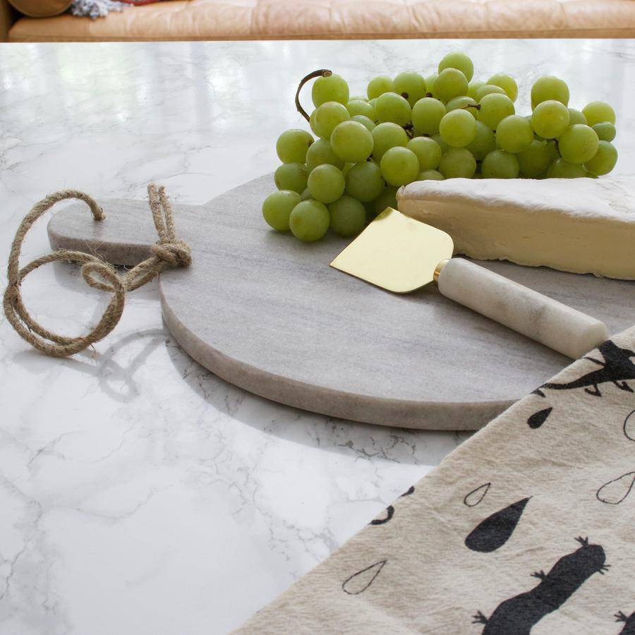 Round Grey Marble Cutting Board - Holistic Habitat 