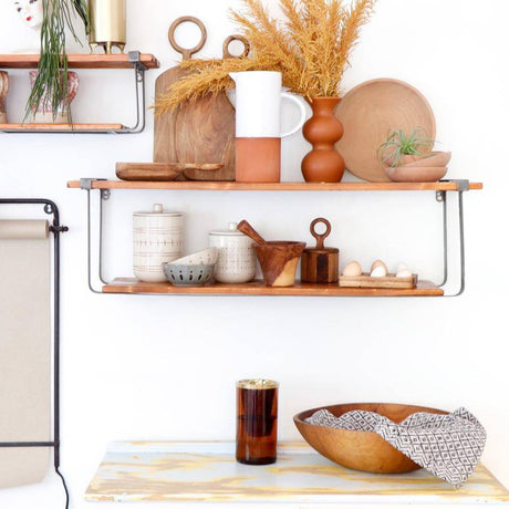 Salvaged Wood and Metal Shelves (Set 2) - Holistic Habitat 