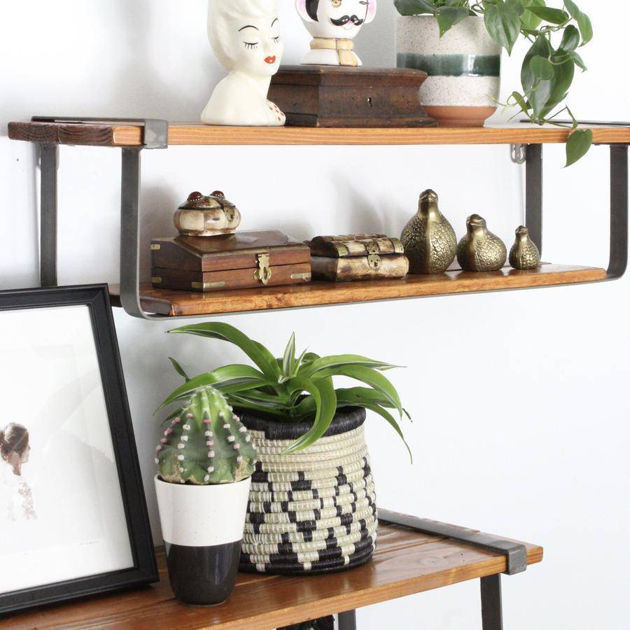 Salvaged Wood and Metal Shelves (Set 2) - Holistic Habitat 