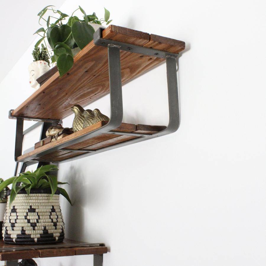 Salvaged Wood and Metal Shelves (Set 2) - Holistic Habitat 