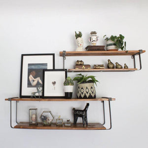 Salvaged Wood and Metal Shelves (Set 2) - Holistic Habitat 