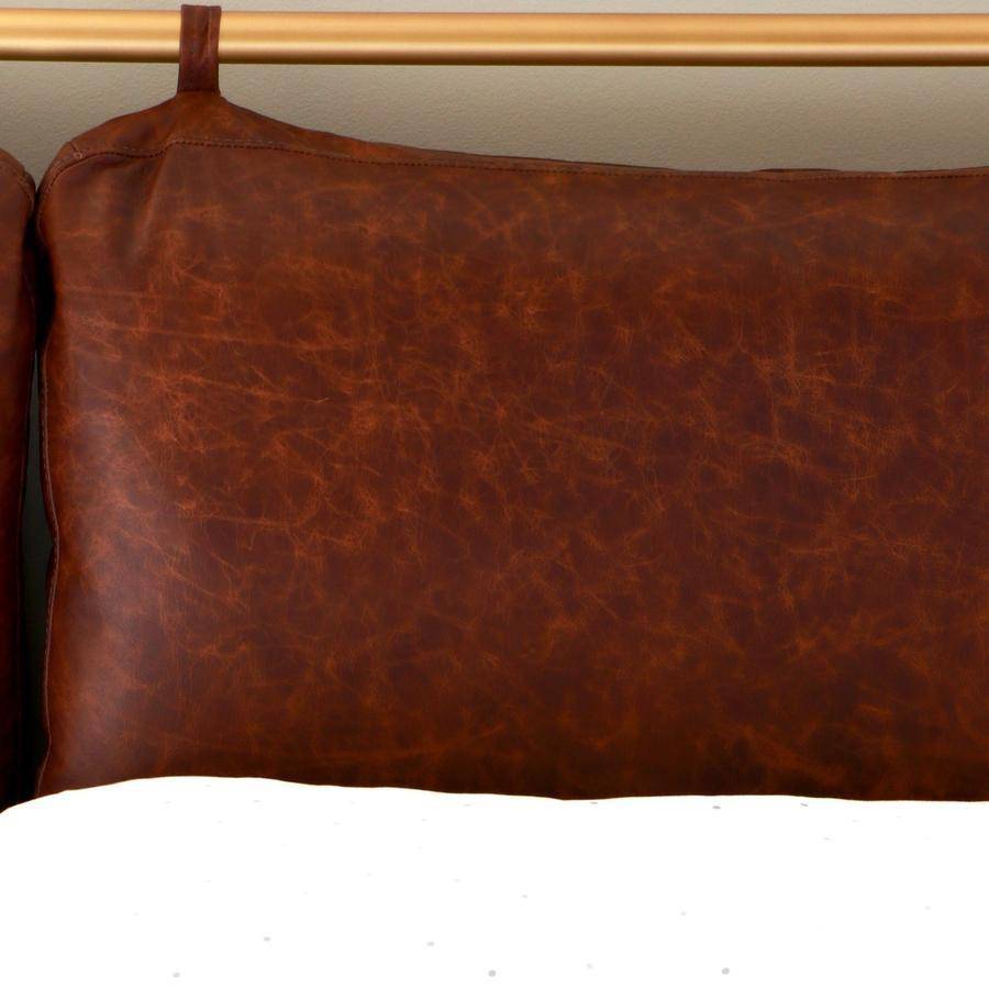 The Rachael Dark Cognac Leather Headboard Cushion Set - Holistic Habitat 