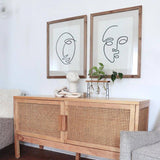 Line Drawing Framed Face Prints Set of Two - Holistic Habitat 