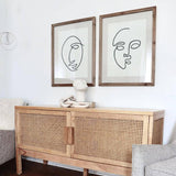 Line Drawing Framed Face Prints Set of Two - Holistic Habitat 