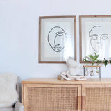 Line Drawing Framed Face Prints Set of Two - Holistic Habitat 