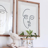 Line Drawing Framed Face Prints Set of Two - Holistic Habitat 