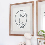 Line Drawing Framed Face Prints Set of Two - Holistic Habitat 