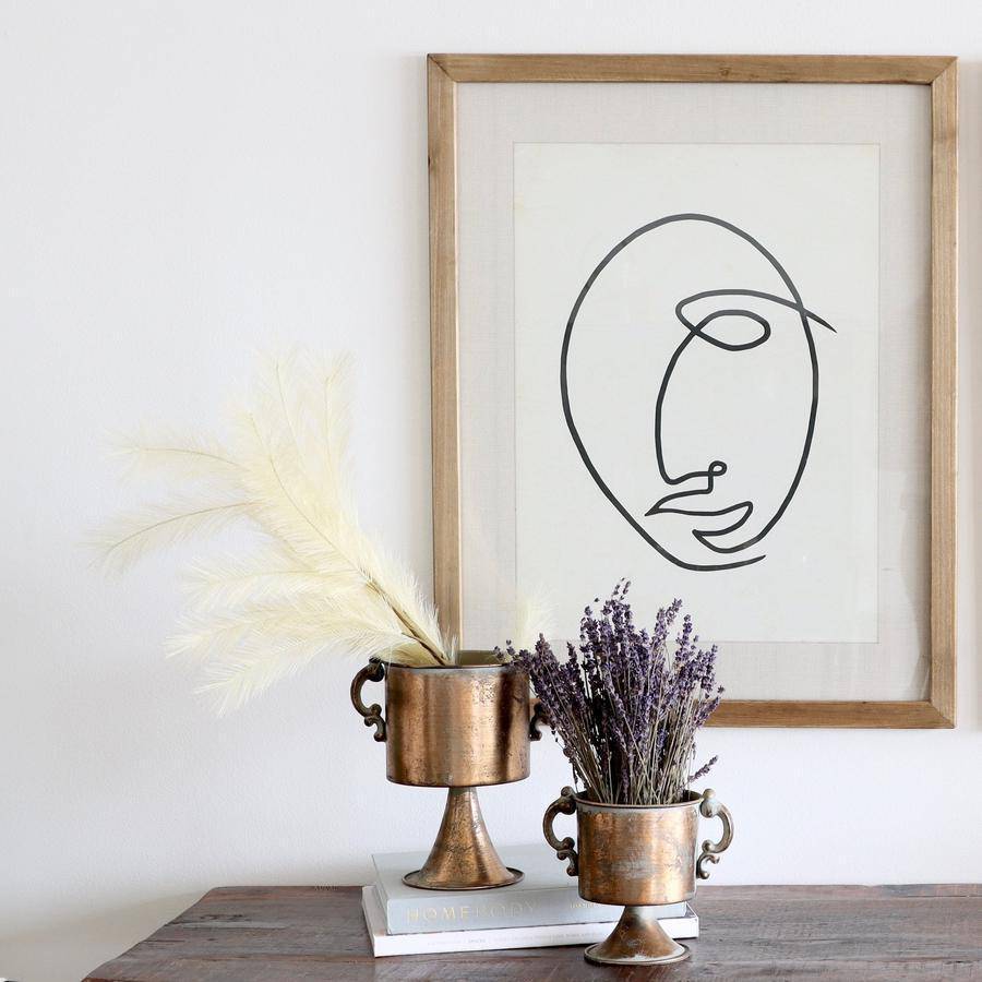 Line Drawing Framed Face Prints Set of Two - Holistic Habitat 