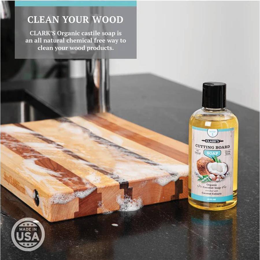 CLARK&#39;S Coconut Cutting Board Soap | 100% Organic &amp; Vegan - Holistic Habitat 