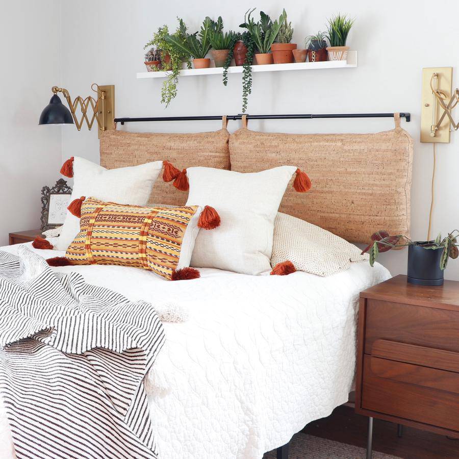 The Rachael Vegan Cork Headboard Cushions - Holistic Habitat 