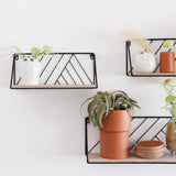 Angular Metal & Wood Shelf Set of Three - Holistic Habitat 