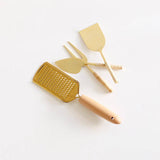 Gold Stainless Rattan Wrapped Cheese Knives - Holistic Habitat 