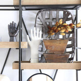 Iron Shelving Unit With Adjustable Wooden Shelves - Holistic Habitat 