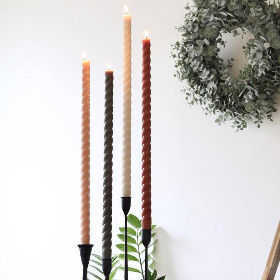 Fancy 18 Inch Twister Taper Candles Set of Two - Holistic Habitat 