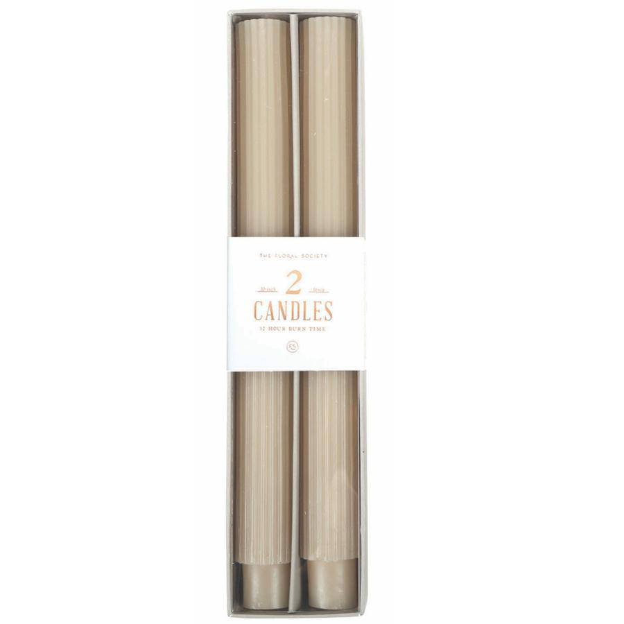 Fancy 10 Inch Reeded Taper Candles Set of Two - Holistic Habitat 