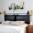 The Rachael Black Leather Headboard Cushion Set - Holistic Habitat 