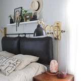 The Rachael Black Leather Headboard Cushion Set - Holistic Habitat 