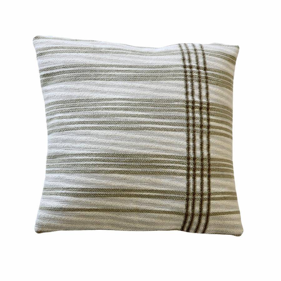 Woven Cotton Jacquard Stripes Pillow - Holistic Habitat 