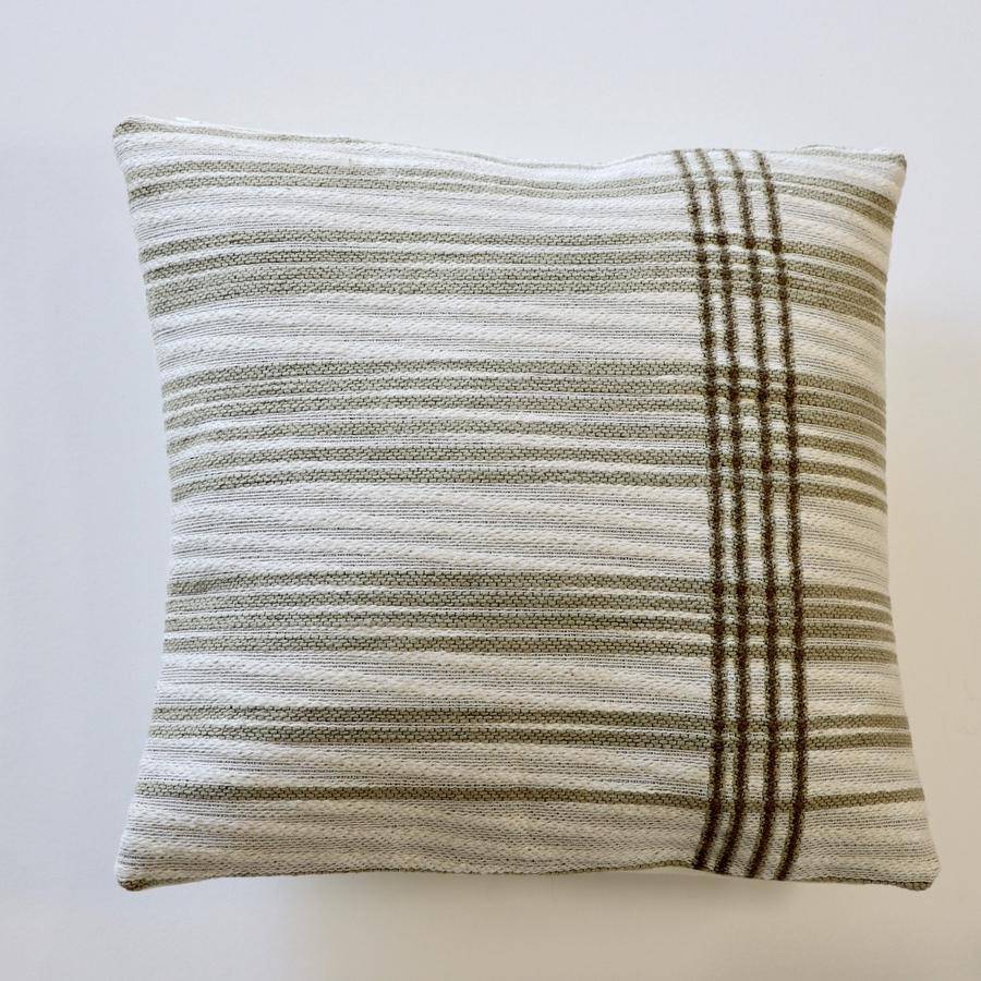 Woven Cotton Jacquard Stripes Pillow - Holistic Habitat 