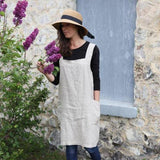 Linen Pinafore Natural Small-Medium - Holistic Habitat 