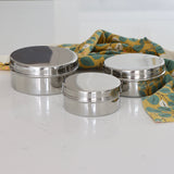 Hatbox Style Stainless Steel Storage Containers - Set of 3 - Holistic Habitat 