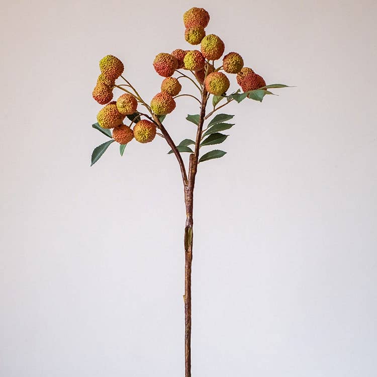 Artificial Fruit Lychee Stem 27" Tall: One Stem - Holistic Habitat 