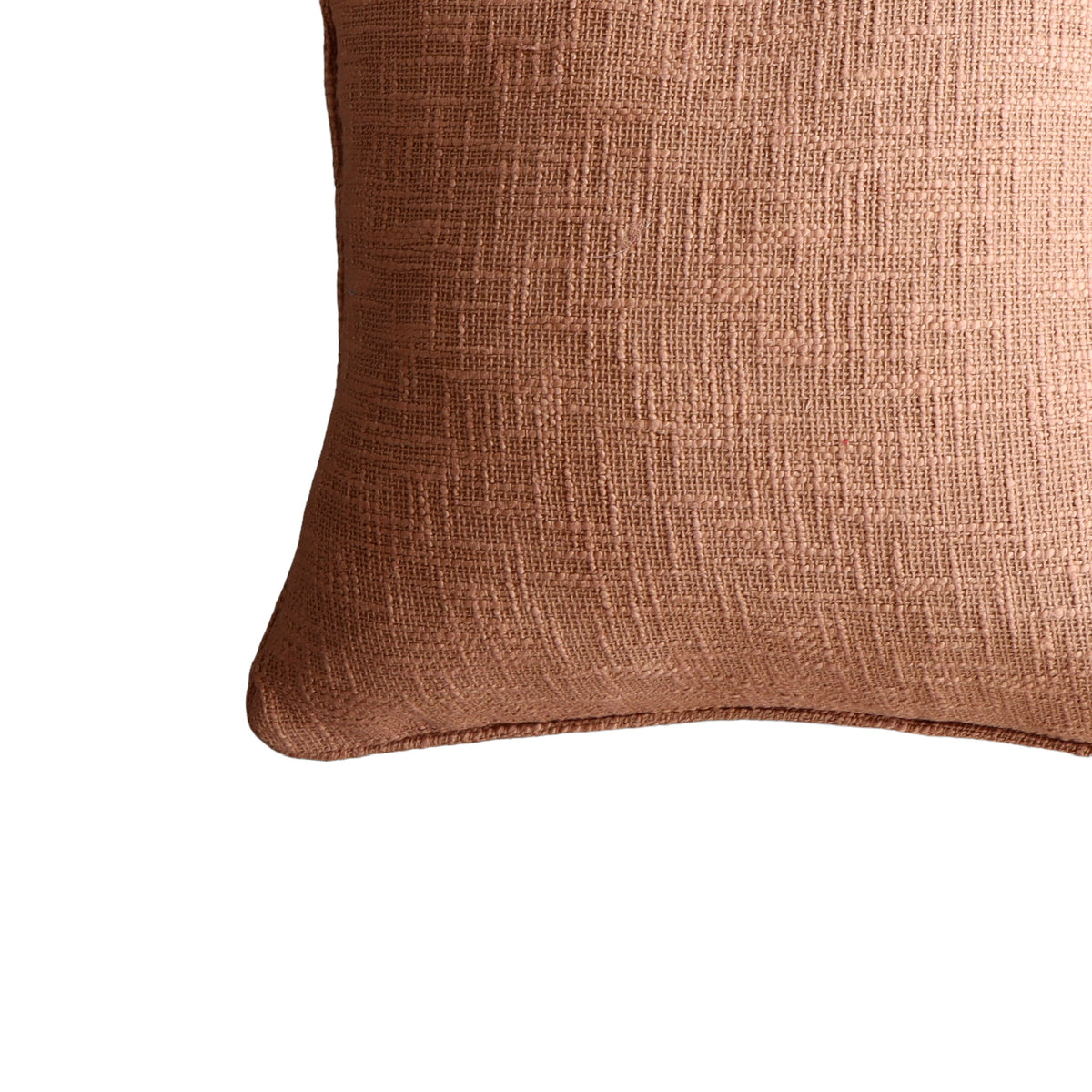 Terracotta Cotton Pillow Cover with Piping - 20 inch - Holistic Habitat 