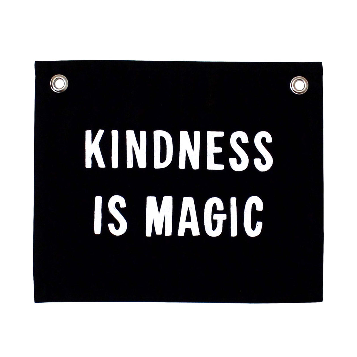 Kindness is Magic Canvas Banner - Black - Holistic Habitat 
