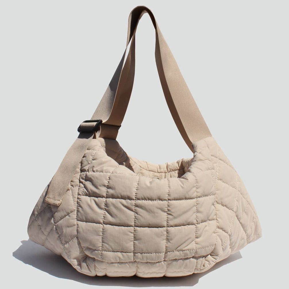 Jenna Quilted Tote Bag: Cream - Holistic Habitat 