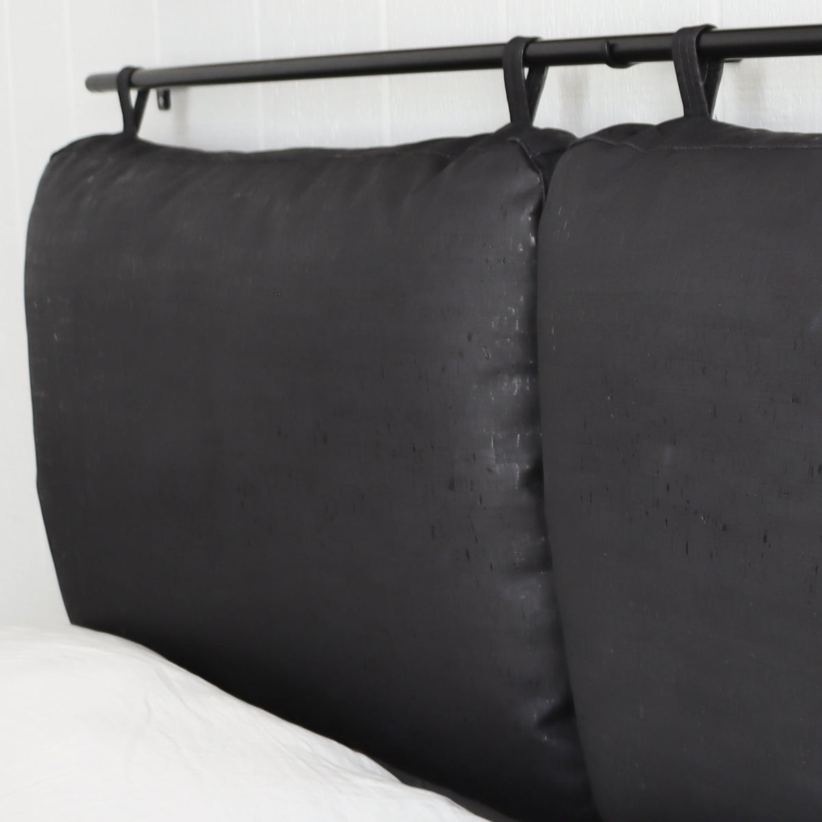 The Rachael Vegan Cork Headboard Cushions-Black - Holistic Habitat 