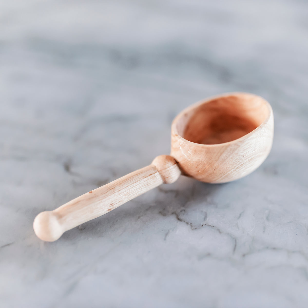 Hand Carved Wooden Spoon- Gentry Coffee Scoop: Light Musave Wood - Holistic Habitat 