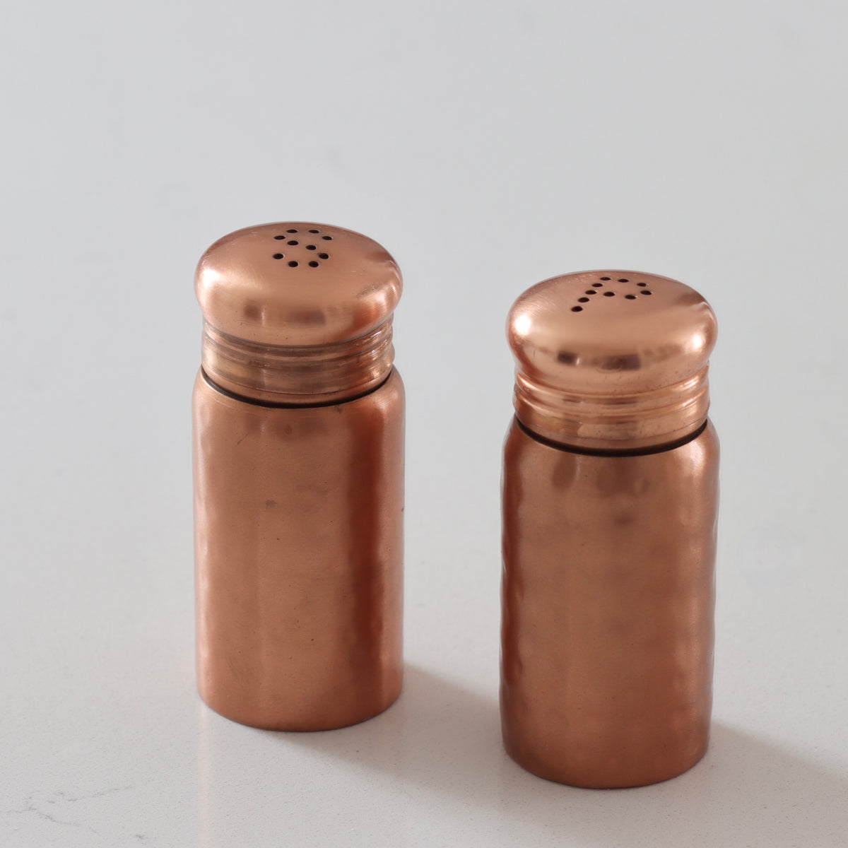 Hammered Copper Finished Stainless Steel Salt and Pepper Shakers - Holistic Habitat 